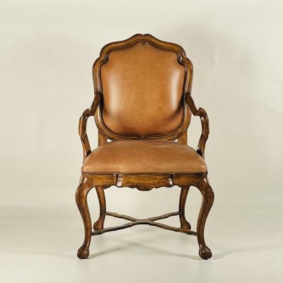  Therien Studio Workshops Pair of Large Venetian Walnut Armchairs by Therien Studio Workshops