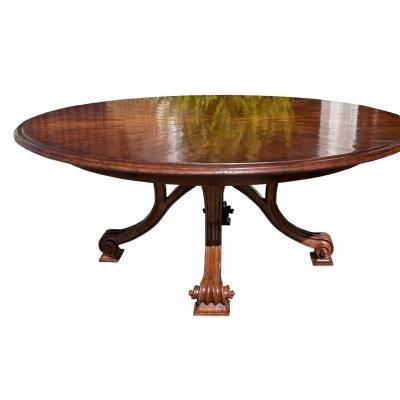  Therien Studio Workshops Therien Workshops for Dessin Fournir Round Volute Walnut Extension Dining Table