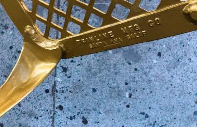  Thinline Set of 4 Gold Leafed Thinline Mfg Dining Chairs