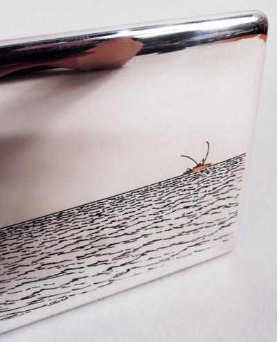 Thomae in Attleboro American Modern Enamel Swordfish Cigarette Case