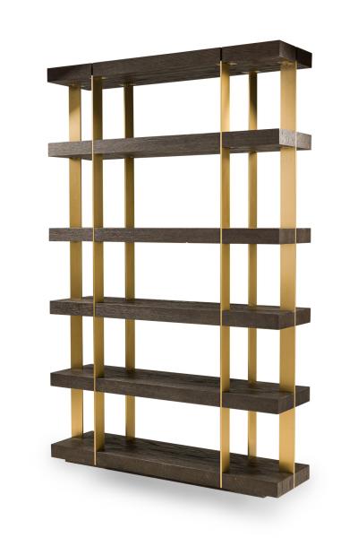  Thomas Bina Ed Robinson Pair of Thomas Bina Ed Robinson for RH Oveido Oak Verrazano Shelving Units