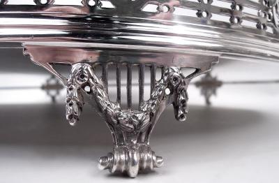  Thomas Bradbury Sons Ltd Large English Edwardian Regency Sterling Silver Gallery Tea Tray 1909