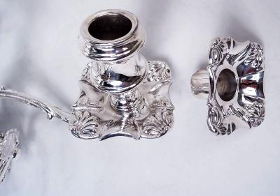  Thomas Bradbury Sons Ltd Pair of Tall English Edwardian Georgian Classical 5 Light Candelabra