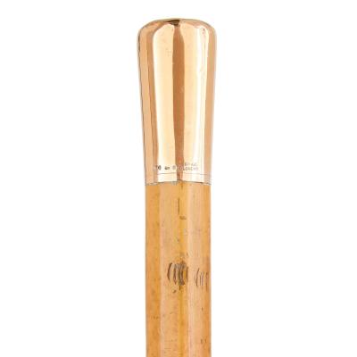  Thomas Brigg Sons Early 20th century English gold mounted cane by Thomas Brigg Sons