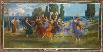  Thomas Eyre Macklin William Irving Arcadia a very large Neoclassical Arts Crafts painting by Thomas E Macklin