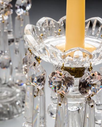  Thomas F C Osler A FINE PAIR OF CRYSTAL CANDLESTICKS BY F C OSLER