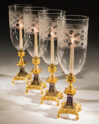  Thomas F C Osler A FINE SET OF FOUR GEORGE III STYLE STORM LIGHTS