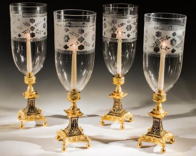  Thomas F C Osler A FINE SET OF FOUR GEORGE III STYLE STORM LIGHTS