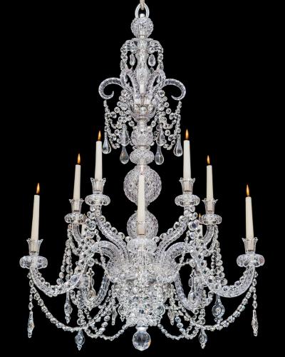  Thomas F C Osler A FINE TEN LIGHT ANTIQUE CRYSTAL CHANDELIER BY F C OSLER