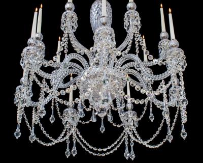  Thomas F C Osler A FOURTEEN LIGHT VICTORIAN CRYSTAL CHANDELIER BY F C OSLER