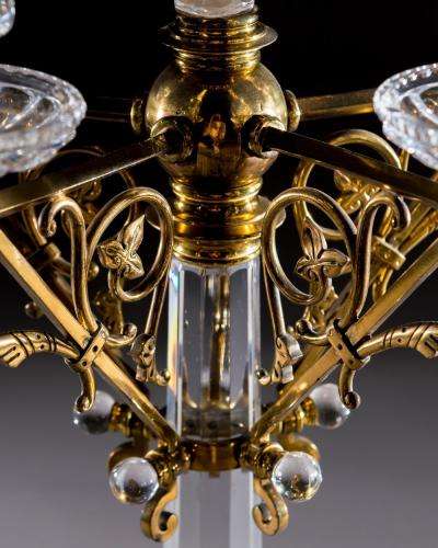  Thomas F C Osler A PAIR OF GILT BRONZE FIVE LIGHT CANDELABRA BY F C OSLER