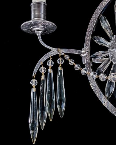  Thomas F C Osler A PAIR OF SILVER PLATED SUNBURST WALL LIGHTS