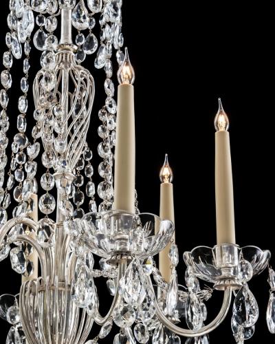  Thomas F C Osler A PAIR OF SILVERED AND CRYSTAL CHANDELIERS BY OSLER FARADAY