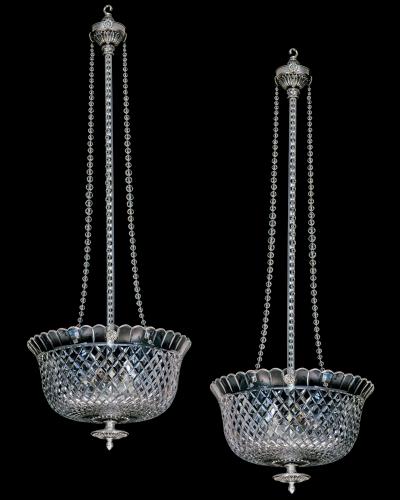  Thomas F C Osler A PAIR SILVERED F C OSLER BOWL FITTINGS