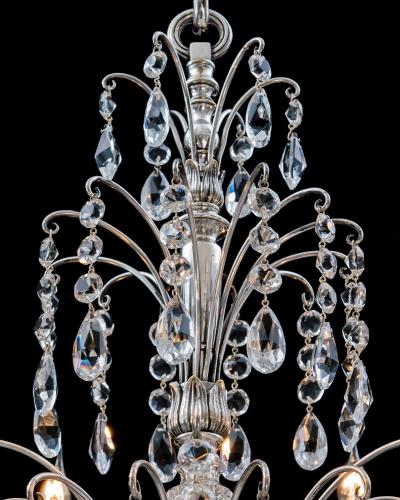  Thomas F C Osler A SMALL SILVERED CHANDELIER ATTRIBUTED TO F C OSLER