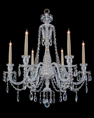  Thomas F C Osler AN EXQUISITE SIX LIGHT ADAM STYLE CHANDELIER BY F C OSLER