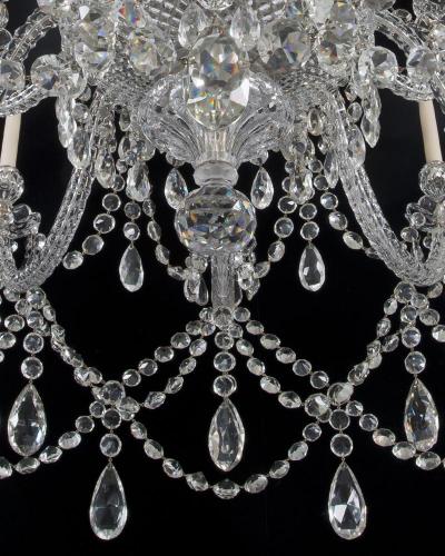  Thomas F C Osler AN IMPORTANT TWENTY LIGHT CUT CRYSTAL CHANDELIER BY F C OSLER