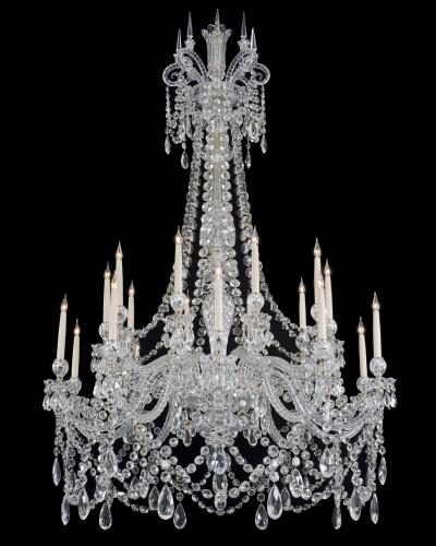  Thomas F C Osler AN IMPORTANT TWENTY LIGHT CUT CRYSTAL CHANDELIER BY F C OSLER