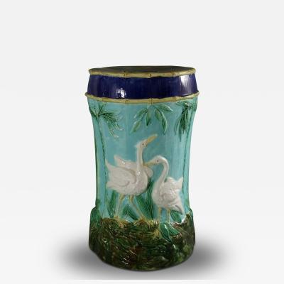  Thomas Forester Sons Forester Majolica Stork and Bamboo Garden Seat