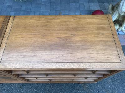  Thomasville Furniture Handsome 3 Piece Tamerlane Credenza Bar Cabinet Room Divider Mid Century Modern