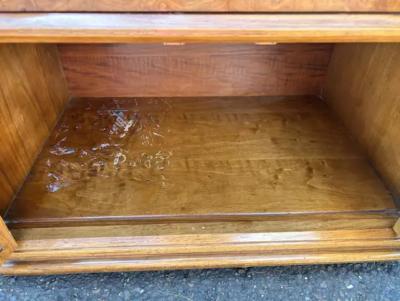  Thomasville Furniture Handsome Pair Thomasville Burl Wood Caned Front Night Stands Mid Century Modern