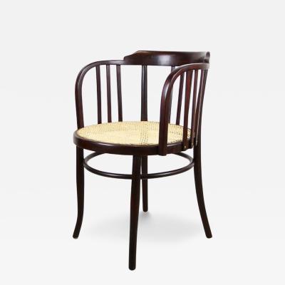  Thonet 20th Century Art Nouveau Armchair with Vienesse Mesh by Mundus AT circa 1906