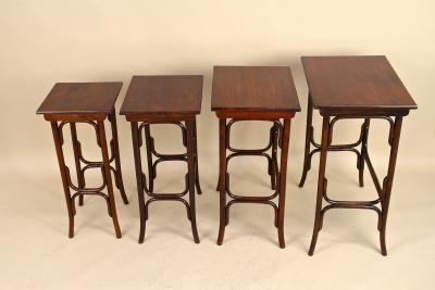  Thonet 20th Century Art Nouveau Bentwood Nesting Tables by Thonet Austria circa 1905