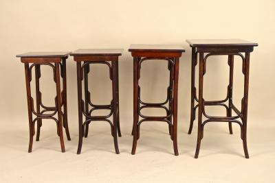  Thonet 20th Century Art Nouveau Bentwood Nesting Tables by Thonet Austria circa 1905