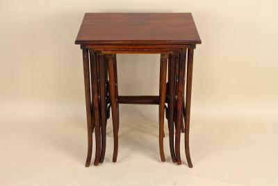  Thonet 20th Century Art Nouveau Bentwood Nesting Tables by Thonet Austria circa 1905