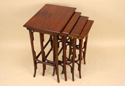  Thonet 20th Century Art Nouveau Bentwood Nesting Tables by Thonet Austria circa 1905