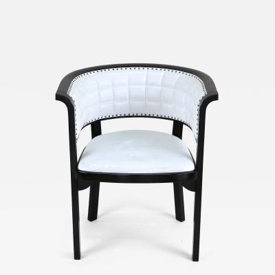  Thonet 20th Century Thonet Armchair White Leather Design by M Kammerer AT ca 1980