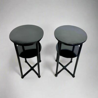  Thonet A Pair of Vienna Secessionist Oval Two tier Side Tables by Josef Hoffmann 1905