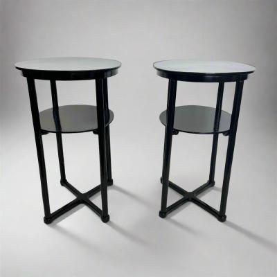  Thonet A Pair of Vienna Secessionist Oval Two tier Side Tables by Josef Hoffmann 1905
