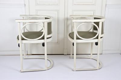  Thonet Art Nouveau Thonet Armchairs by Josef Hoffmann White Lacquered AT ca 1905