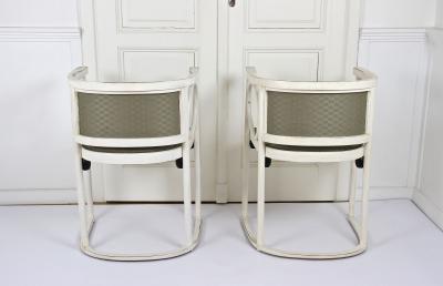  Thonet Art Nouveau Thonet Armchairs by Josef Hoffmann White Lacquered AT ca 1905