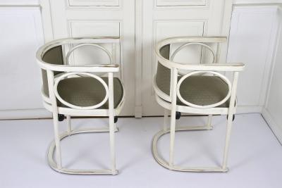  Thonet Art Nouveau Thonet Armchairs by Josef Hoffmann White Lacquered AT ca 1905