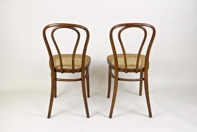  Thonet Set Of Two Art Nouveau Thonet Bentwood Chairs Vienesse Mesh AT ca 1895