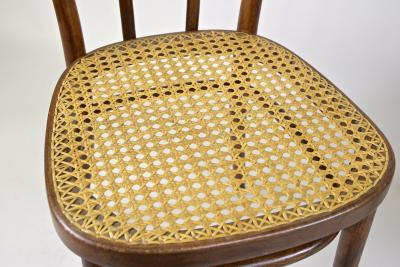  Thonet Set Of Two Art Nouveau Thonet Bentwood Chairs Vienesse Mesh AT ca 1895