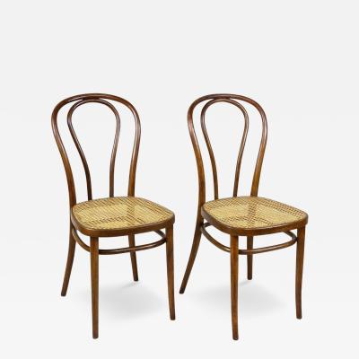  Thonet Set Of Two Art Nouveau Thonet Bentwood Chairs Vienesse Mesh AT ca 1895