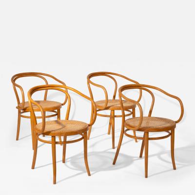  Thonet Set of 4 Thonet chairs Model 209 manufactured by Ligna 1960