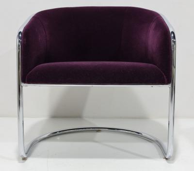  Thonet Thonet Barrel Back Club Chair in Mohair