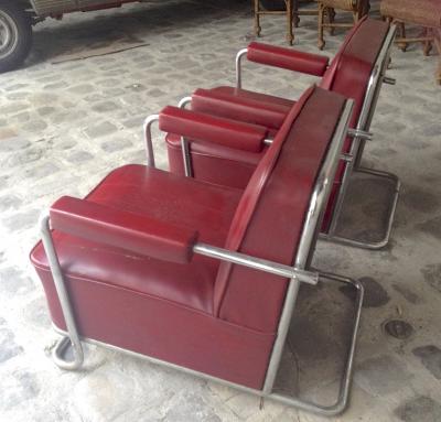  Thonet Thonet Fr res by Ren Coquery Documented Modernist Pair of Club Chairs