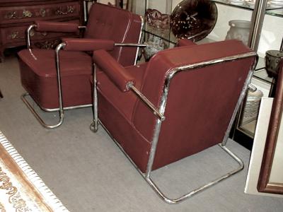  Thonet Thonet Fr res by Ren Coquery Documented Modernist Pair of Club Chairs