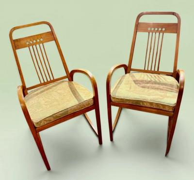  Thonet Thonet Model No 511 Vienna Secession Bentwood Armchairs circa 1904