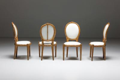  Thonet Thonet style Hand Carved Wooden Dining Chairs Mid Century Modern 1960s