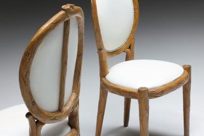 Thonet Thonet style Hand Carved Wooden Dining Chairs Mid Century Modern 1960s