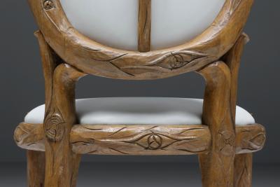  Thonet Thonet style Hand Carved Wooden Dining Chairs Mid Century Modern 1960s