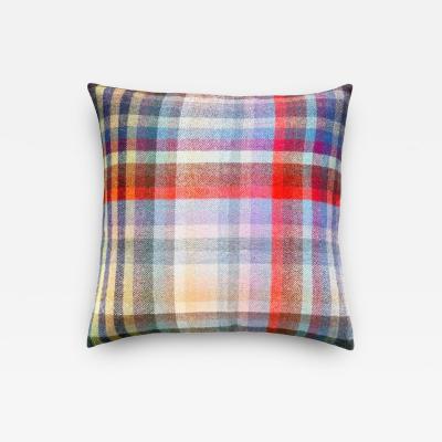  Threads Soft Goods 1960s Wool Plaid Blanket Pillow 22 x 22 USA 1472c