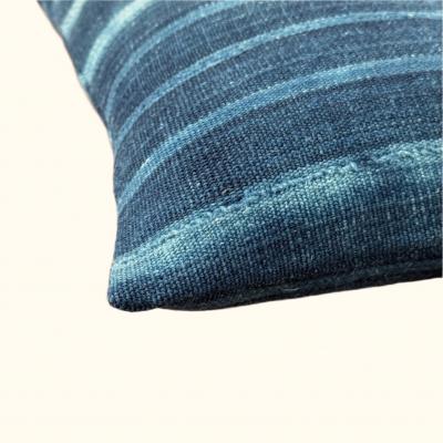  Threads Soft Goods Indigo Woven Stripe Pillow 11 x 17 North Africa 1471e