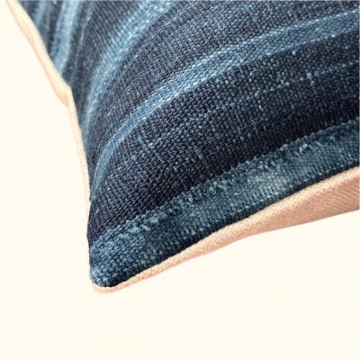  Threads Soft Goods Indigo Woven Stripe Pillow 13 x 20 North Africa 1471c